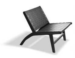 LEVEL Brooklyn Lounge Chair - Woven Black Seat / Black Frame -Level Furniture Outlet Store brooklyn loungechair blackframe blackleather 2