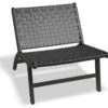 LEVEL Brooklyn Lounge Chair - Woven Black Seat / Black Frame