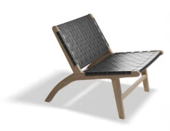 LEVEL Brooklyn Lounge Chair - Woven Black Seat / Natural Frame 8 LEVEL Brooklyn Lounge Chair - Woven Black Seat / Natural Frame -Level Furniture Outlet Store brooklyn loungechair naturalframe blackleather 2