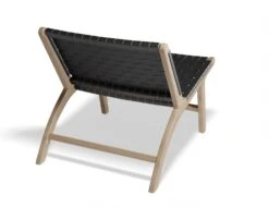 LEVEL Brooklyn Lounge Chair - Woven Black Seat / Natural Frame 10 LEVEL Brooklyn Lounge Chair - Woven Black Seat / Natural Frame -Level Furniture Outlet Store brooklyn loungechair naturalframe blackleather back
