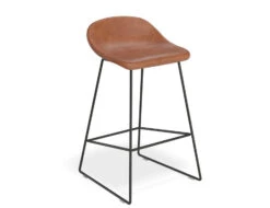 LEVEL Pop Stool With Black Frame And Upholstered Vintage Tan Seat 26 LEVEL Pop Stool With Black Frame And Upholstered Vintage Tan Seat -Level Furniture Outlet Store brown leather 660 10f26f98 5b0f 4483 a678 2751bde2202f
