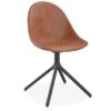 LEVEL Pebble Chair Tan Upholstered Vintage Seat - Swivel Base - Black