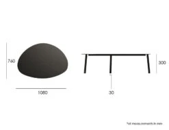 LEVEL Cetara Coffee Table - Black - Large -Level Furniture Outlet Store cetara large sepcs