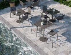 LEVEL Roku Outdoor Backless Bar Stool In Matt Charcoal -Level Furniture Outlet Store char life