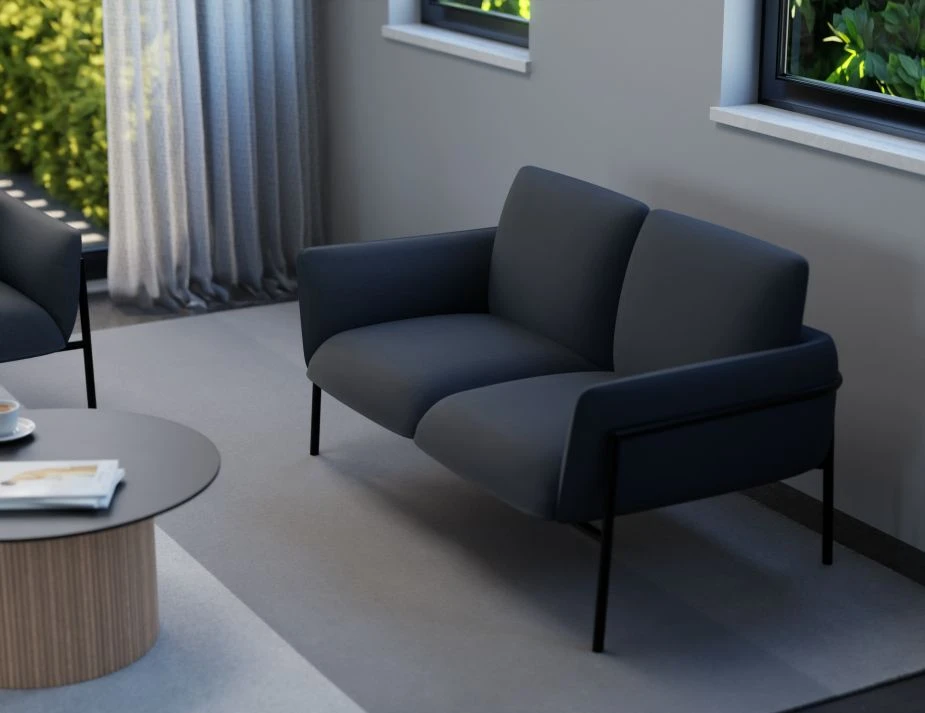 LEVEL Charlie 2 Seat Sofa - Midnight Blue 3 LEVEL Charlie 2 Seat Sofa - Midnight Blue - Image 3