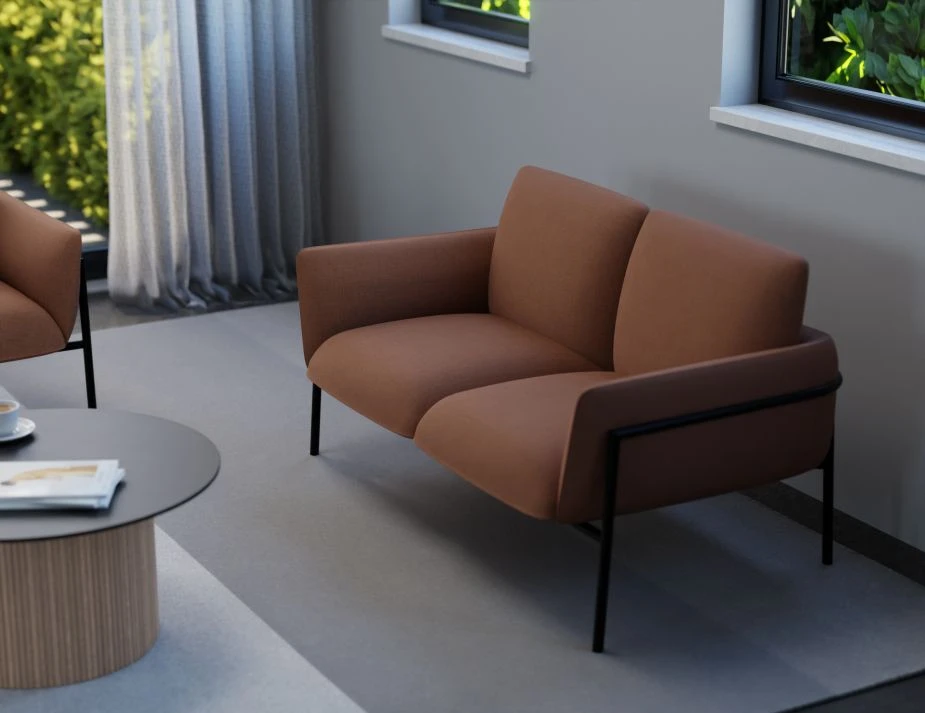 LEVEL Charlie 2 Seat Sofa - Terracotta Rust 2 LEVEL Charlie 2 Seat Sofa - Terracotta Rust - Image 2