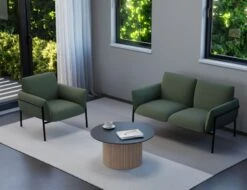 LEVEL Charlie 2 Seat Sofa - Kelp Green -Level Furniture Outlet Store charlie livingset kelpgreen lifestyle1