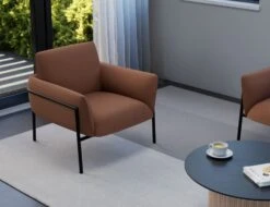 LEVEL Charlie Armchair - Terracotta Rust 9 LEVEL Charlie Armchair - Terracotta Rust -Level Furniture Outlet Store charlie singlesofa terracottarust lifestyle1