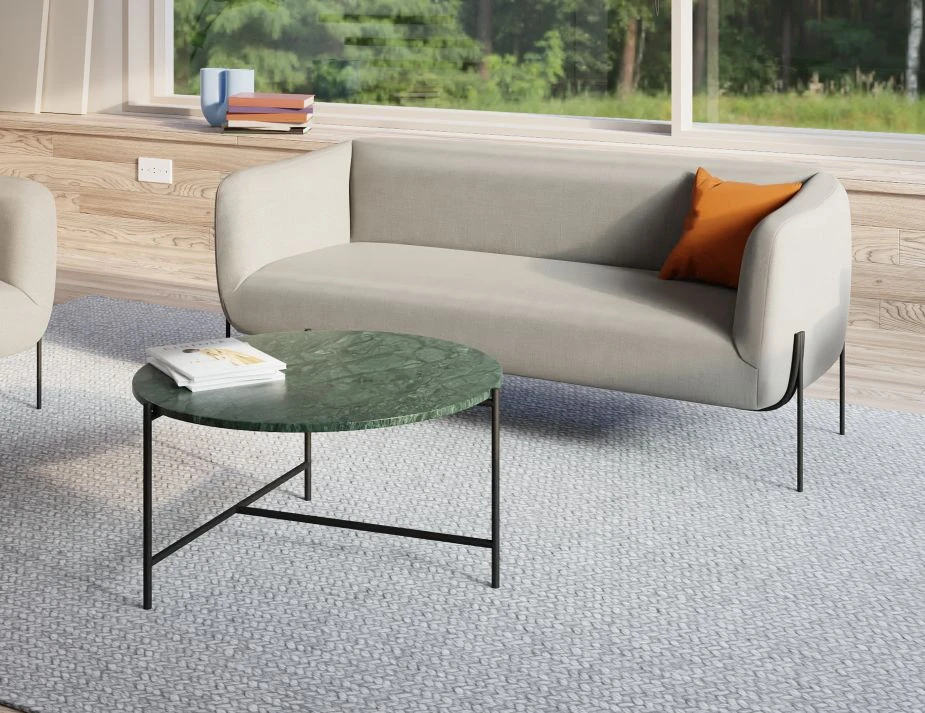 LEVEL Nexus Marble Coffee Table - Green Guatemala 2 LEVEL Nexus Marble Coffee Table - Green Guatemala - Image 2