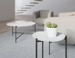 LEVEL Nexus Marble Side Table - White Carrara -Level Furniture Outlet Store coffee white marble modern 5e9de2c6 600a 4ed1 828f d3d39bdf72cc