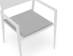 LEVEL Halki Chair - Outdoor - White - With Light Grey Cushion -Level Furniture Outlet Store cushion seat white halki modern