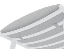 LEVEL Minori Footrest Pouf Matt White - Light Grey Cushion 11 LEVEL Minori Footrest Pouf Matt White - Light Grey Cushion -Level Furniture Outlet Store cushion straps White