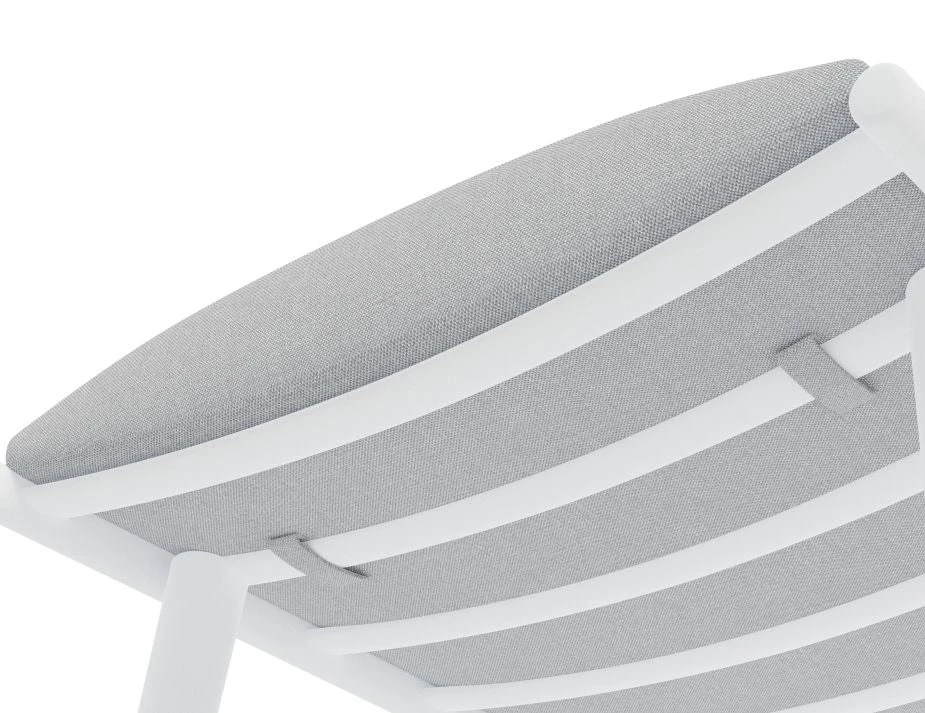 LEVEL Minori Footrest Pouf Matt White - Light Grey Cushion 5 LEVEL Minori Footrest Pouf Matt White - Light Grey Cushion - Image 5