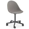 LEVEL Pebble Fabric Dark Grey Upholstered Chair - Swivel Base W Castors - Black
