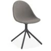 LEVEL Pebble Fabric Dark Grey Upholstered Chair - Swivel Base - Black