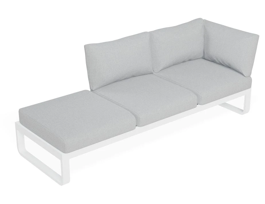 LEVEL Fino Config B - Outdoor Modular Sofa In Matt White Aluminium With Light Grey Cushions 10 LEVEL Fino Config B - Outdoor Modular Sofa In Matt White Aluminium With Light Grey Cushions - Image 10