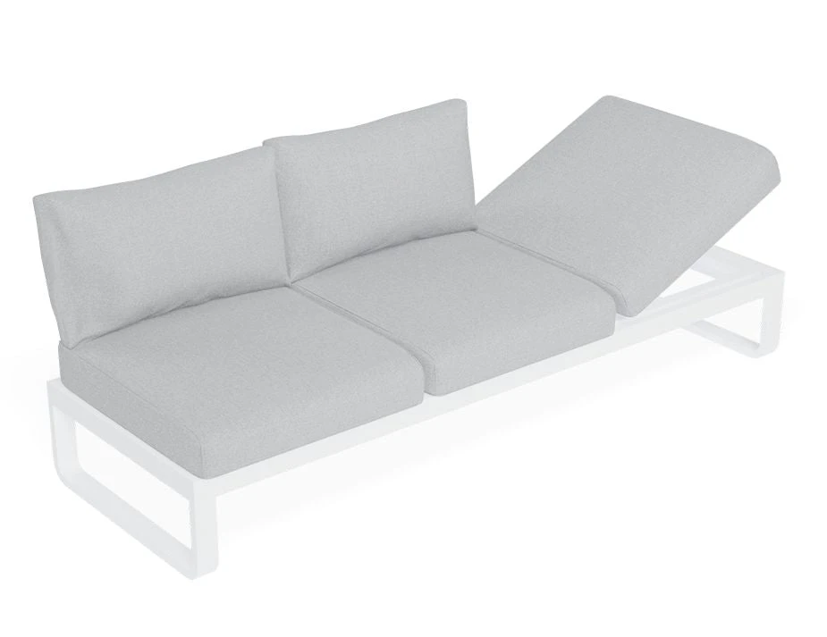 LEVEL Fino Config C - Outdoor Modular Sofa In Matt White Aluminium With Light Grey Cushions 9 LEVEL Fino Config C - Outdoor Modular Sofa In Matt White Aluminium With Light Grey Cushions - Image 9