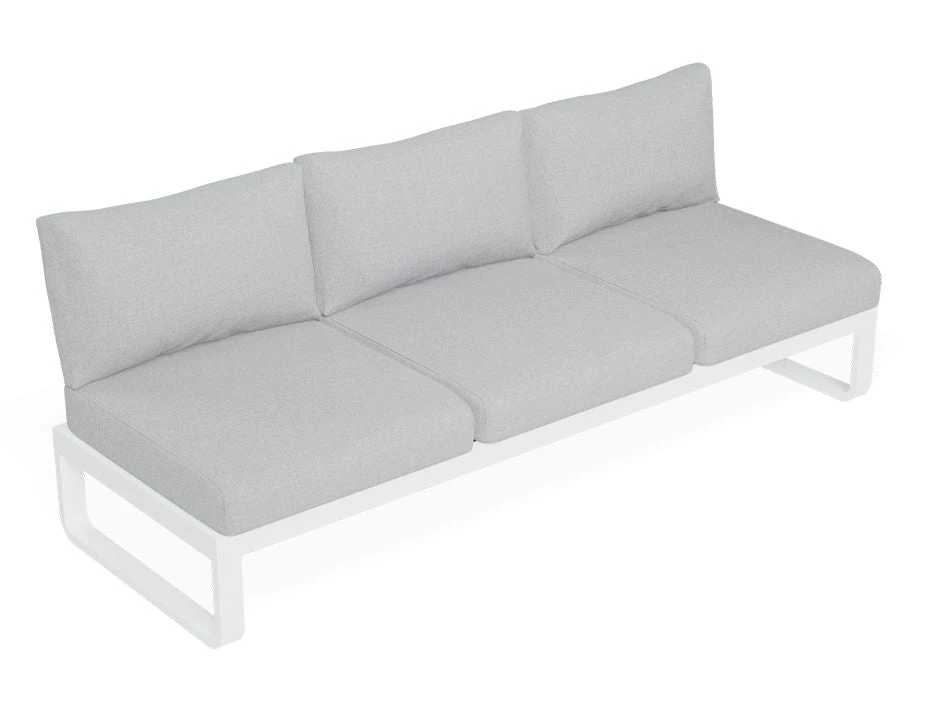LEVEL Fino Config B - Outdoor Modular Sofa In Matt White Aluminium With Light Grey Cushions 9 LEVEL Fino Config B - Outdoor Modular Sofa In Matt White Aluminium With Light Grey Cushions - Image 9