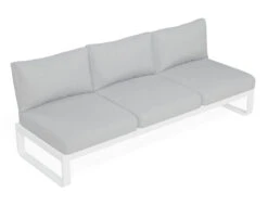 LEVEL Fino Config E - Outdoor Modular Sofa In Matt White Aluminium With Light Grey Cushions -Level Furniture Outlet Store fino white 3 seater basic config 985eb0c7 a3f1 4be4 8783 ea53f3def570