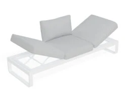 LEVEL Fino Outdoor 3 Seater Sun Lounge In Matt White Frame / Light Grey Fabric -Level Furniture Outlet Store fino white both sides up