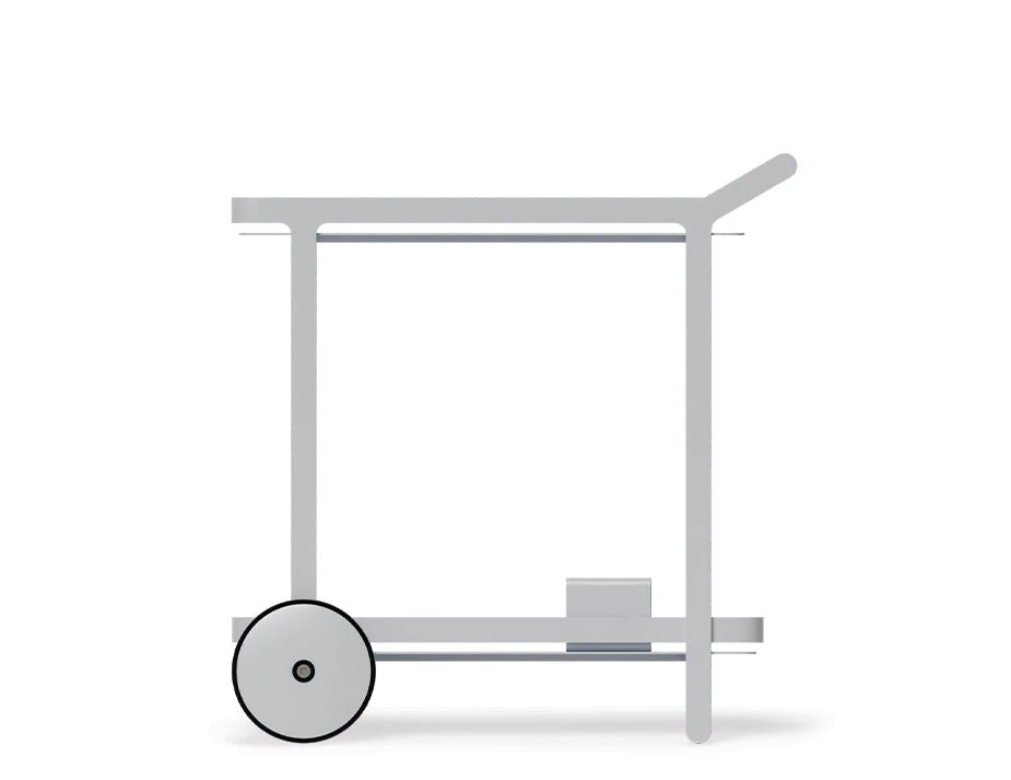 LEVEL Imola Outdoor Bar Cart - Matt Silver Grey 13 LEVEL Imola Outdoor Bar Cart - Matt Silver Grey - Image 13