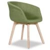 LEVEL Lonsdale Arm Chair - Natural - Green Fabric