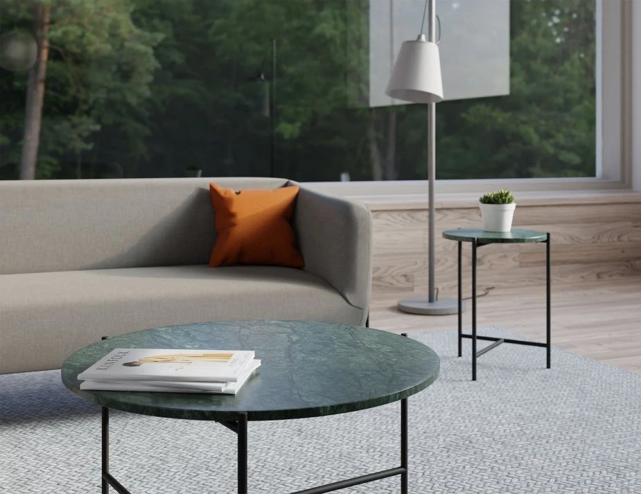 LEVEL Nexus Marble Coffee Table - Green Guatemala 7 LEVEL Nexus Marble Coffee Table - Green Guatemala - Image 7