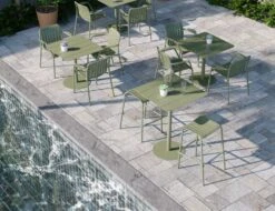 LEVEL Roku Outdoor Backless Bar Stool In Matt Eucalyptus Green 11 LEVEL Roku Outdoor Backless Bar Stool In Matt Eucalyptus Green -Level Furniture Outlet Store green setting