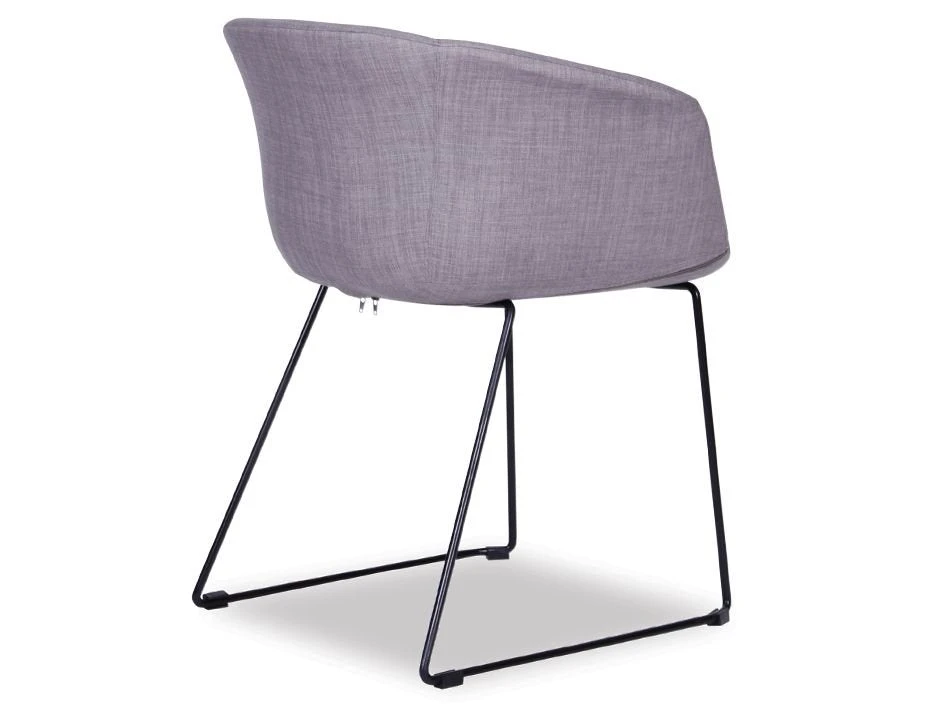 LEVEL Lonsdale Arm Chair - Black Sled - Grey Fabric 3 LEVEL Lonsdale Arm Chair - Black Sled - Grey Fabric - Image 3