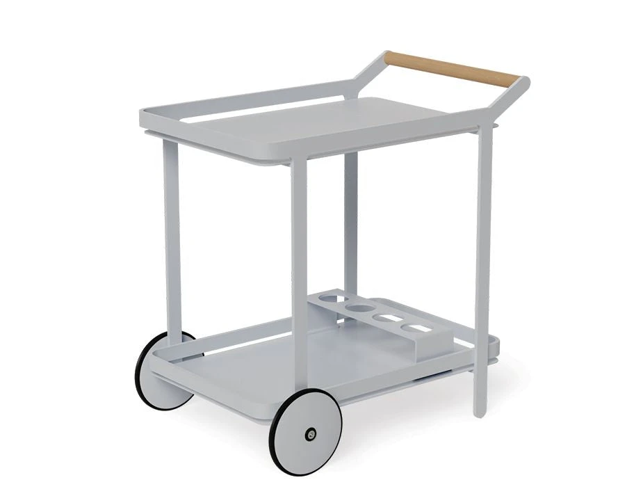LEVEL Imola Outdoor Bar Cart - Matt Silver Grey 14 LEVEL Imola Outdoor Bar Cart - Matt Silver Grey - Image 14
