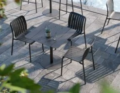 LEVEL Roku Outdoor Dining Chair In Matt Charcoal - No Cushion -Level Furniture Outlet Store grey charcoal outdoor chair