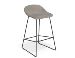 LEVEL Pop Stool With Black Frame And Upholstered Vintage Grey Seat -Level Furniture Outlet Store grey leather 660 829db3a3 fa6b 4cd9 b945 68d2ce44ab04