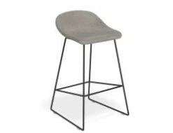 LEVEL Pop Stool With Black Frame And Upholstered Vintage Grey Seat -Level Furniture Outlet Store grey leather 660 990568eb 3915 4b63 a6f6 7d504fcfb66f