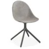 LEVEL Pebble Chair Grey Upholstered Vintage Seat - Swivel Base - Black