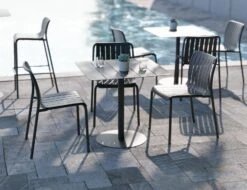 LEVEL Roku Outdoor Dining Chair In Matt Charcoal - No Cushion -Level Furniture Outlet Store grey outdoor chair