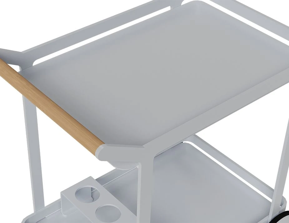 LEVEL Imola Outdoor Bar Cart - Matt Silver Grey 15 LEVEL Imola Outdoor Bar Cart - Matt Silver Grey - Image 15