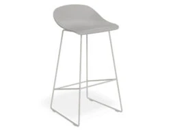LEVEL Pop Stool - Silver Grey Frame And Shell Seat