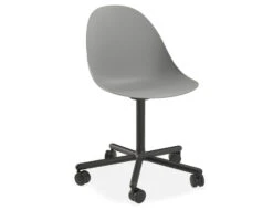 LEVEL Pebble Chair Grey With Shell Seat - 4 Post Stackable Base - Black 17 LEVEL Pebble Chair Grey With Shell Seat - 4 Post Stackable Base - Black -Level Furniture Outlet Store grey swivel castor pebble MAIN