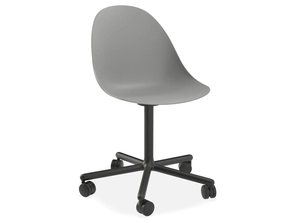 LEVEL Pebble Chair Grey With Shell Seat - 4 Post Stackable Base - Black 8 LEVEL Pebble Chair Grey With Shell Seat - 4 Post Stackable Base - Black - Image 8