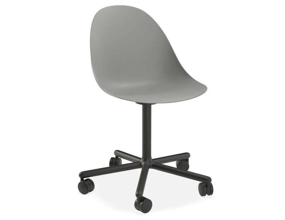 LEVEL Pebble Chair Grey With Shell Seat - Swivel Base W Castors - Black 1 LEVEL Pebble Chair Grey With Shell Seat - Swivel Base W Castors - Black