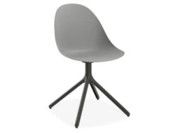 LEVEL Pebble Chair Grey With Shell Seat - 4 Post Stackable Base - Black 16 LEVEL Pebble Chair Grey With Shell Seat - 4 Post Stackable Base - Black -Level Furniture Outlet Store grey swivel pebble MAIN