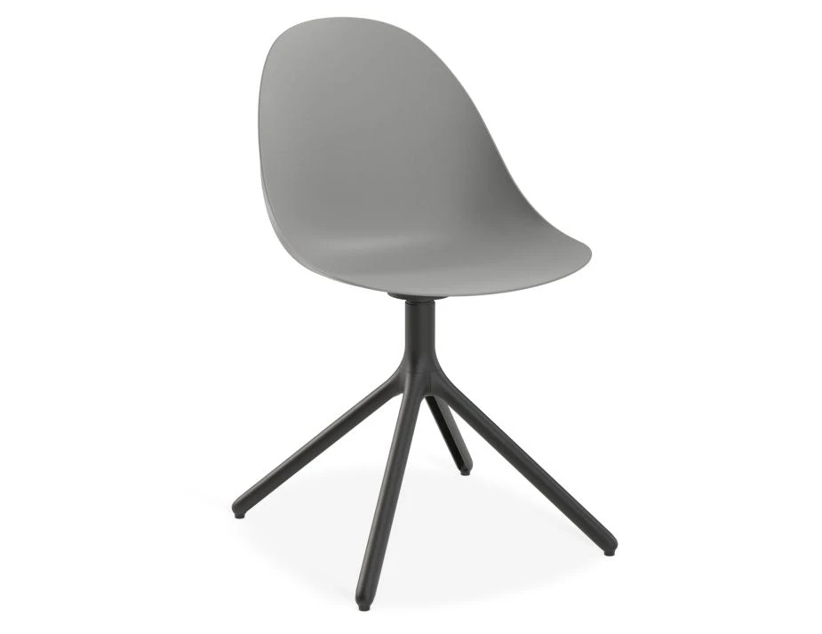 LEVEL Pebble Chair Grey With Shell Seat - 4 Post Stackable Base - Black 7 LEVEL Pebble Chair Grey With Shell Seat - 4 Post Stackable Base - Black - Image 7