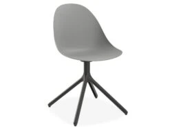LEVEL Pebble Chair Grey With Shell Seat - 4 Post Stackable Base - White -Level Furniture Outlet Store grey swivel pebble MAIN 279f3e53 9aad 4dce 906f a4e00f01ce20