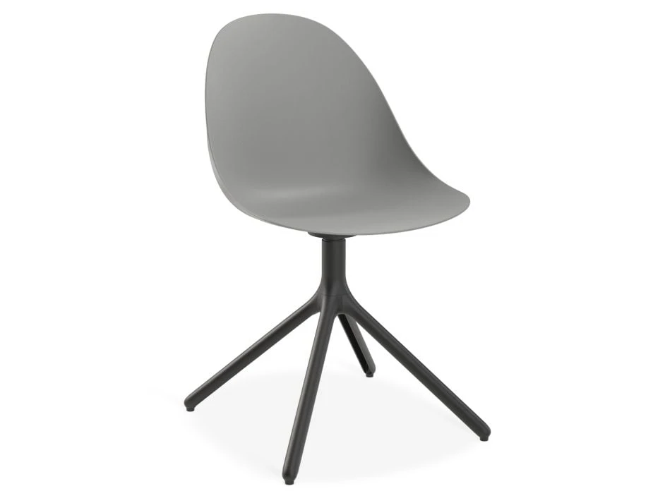 LEVEL Pebble Chair Grey With Shell Seat - Swivel Base W Castors - Black 8 LEVEL Pebble Chair Grey With Shell Seat - Swivel Base W Castors - Black - Image 8