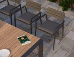 LEVEL Halki Chair - Outdoor - Charcoal -Level Furniture Outlet Store halki chair lifestyle close up 396e493b 93fc 496f a7d2 088fc6765a72