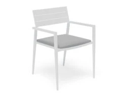 LEVEL Halki Chair - Outdoor - White - With Light Grey Cushion -Level Furniture Outlet Store halki chair outdoor cushion seat