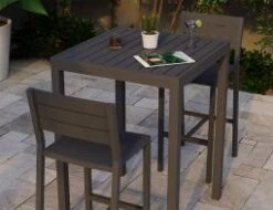 LEVEL Halki Table - Outdoor - High Bar - Matt Charcoal 77 X 77cm 39 LEVEL Halki Table - Outdoor - High Bar - Matt Charcoal 77 X 77cm -Level Furniture Outlet Store halki outdoor bar set backrest stools modern 82e565e9 c107 4689 b9a8 8c489cb38e73