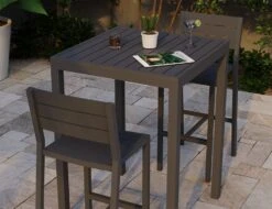 LEVEL Halki Table - Outdoor - High Bar - Matt Charcoal 77 X 77cm 28 LEVEL Halki Table - Outdoor - High Bar - Matt Charcoal 77 X 77cm -Level Furniture Outlet Store halki outdoor bar set backrest stools modern eb139776 5963 4ab1 b09b 209f4b52e38f