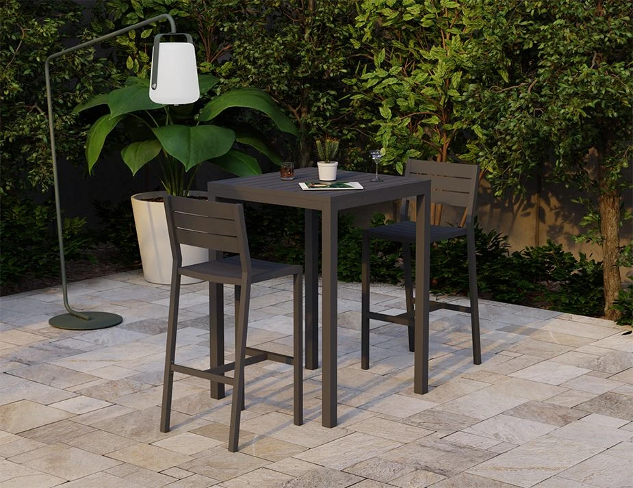 LEVEL Halki Table - Outdoor - High Bar - Matt Charcoal 77 X 77cm 7 LEVEL Halki Table - Outdoor - High Bar - Matt Charcoal 77 X 77cm - Image 7