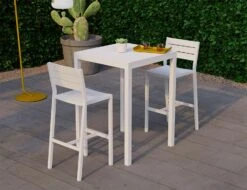 LEVEL Halki Table - Outdoor - High Bar - Matt White 77 X 77cm -Level Furniture Outlet Store halki square table 77 white backrest stools ee23b66a 6ddc 4456 ba09 37384c2b64ad
